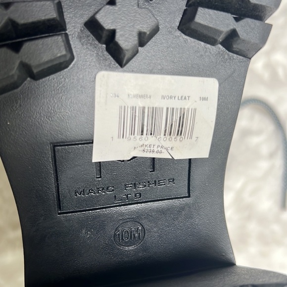 MARC FISHER LTD Wenner Laced Leather Boots Ivory color size 10 - Picture 8 of 9